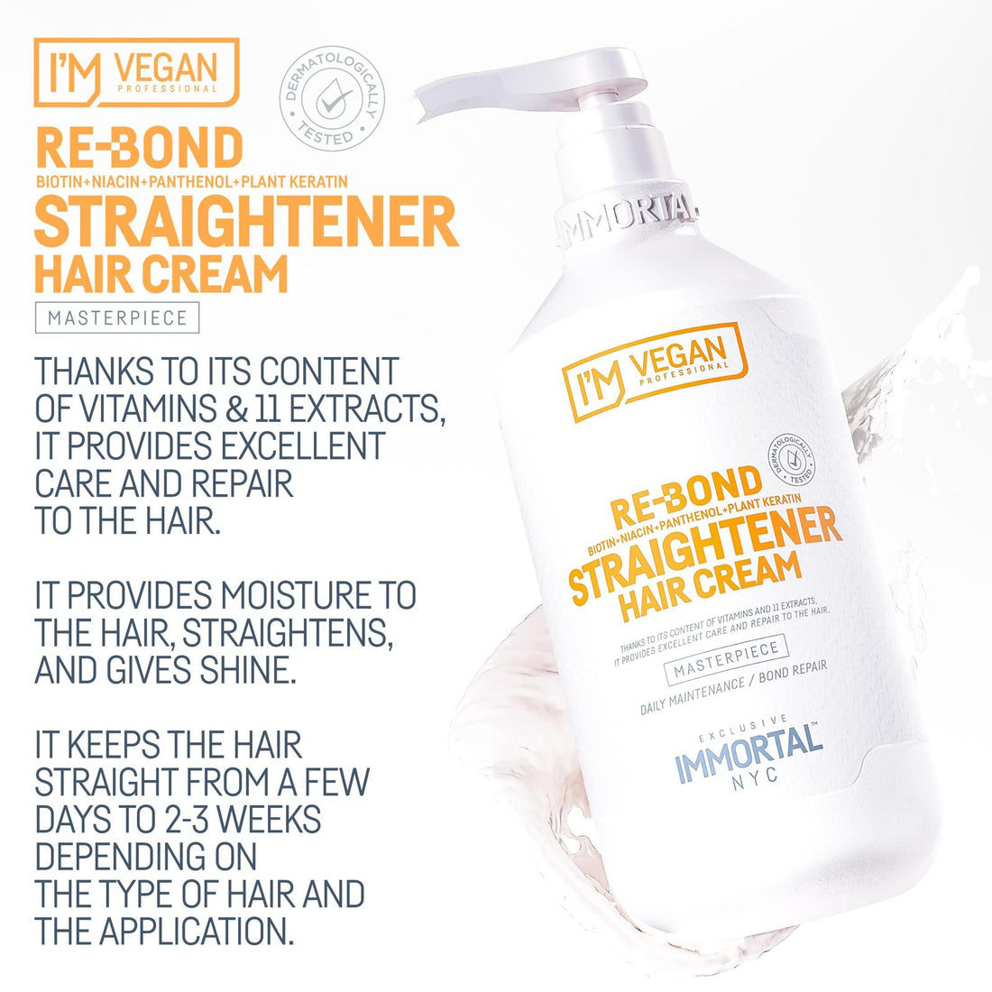 Vegan Shampoo Straightener Cream